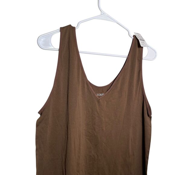 J Crew Tank Top Women's XXL Brown Reversible Sleeveless Basic Layering NWT - Picture 2 of 11